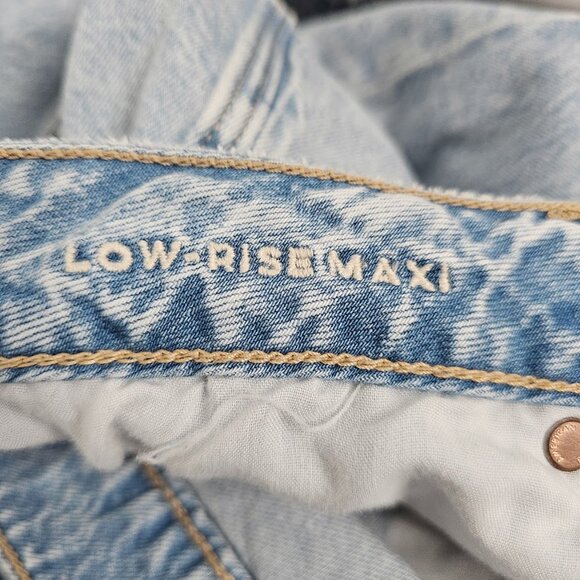 AMERICAN EAGLE Denim Maxi Skirt Jean LIGHT WASH BLUE size 8 Low Rise Long Retro - Picture 6 of 9